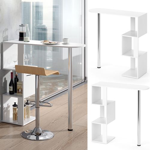 Table De Bar Vincent 30448 Blanc 113x39.8cm