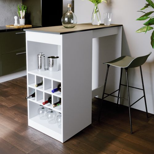 Table De Bar Ross 30469 Blanc/anthracite 115x50cm