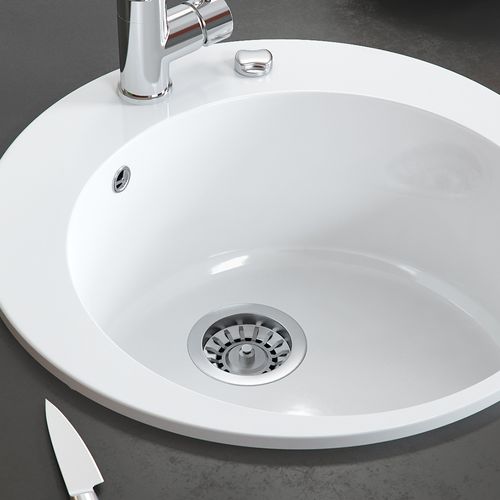 Évier Valencia 30750 Blanc 50.5x50.5cm Rond
