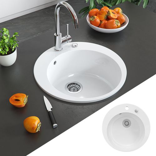 Évier Valencia 30750 Blanc 50.5x50.5cm Rond