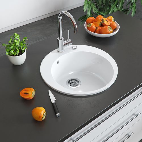 Évier Valencia 30750 Blanc 50.5x50.5cm Rond