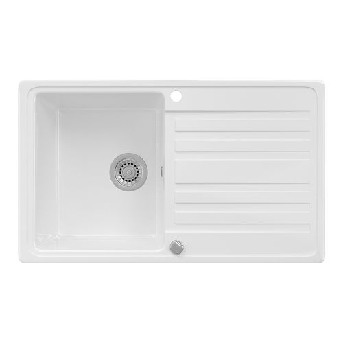 Évier Valencia 30752 Blanc 76.5x46cm Avec Emplacement De Séchage