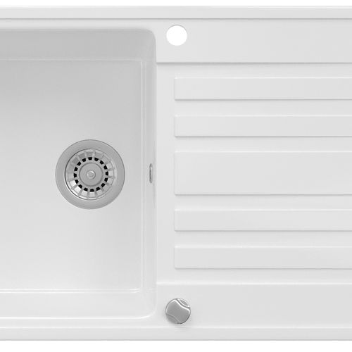 Évier Valencia 30752 Blanc 76.5x46cm Avec Emplacement De Séchage