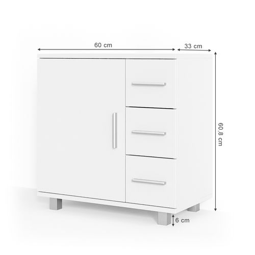 Meuble Sous Vasque Simple Ilias 30800 Blanc 60x60.8cm