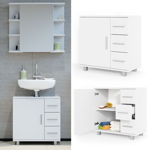Meuble Sous Vasque Simple Ilias 30800 Blanc 60x60.8cm