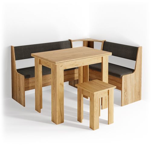 Groupe De Banquettes Dangle Roman 30774 Chêne De Force Doré 150x120cm Avec Table