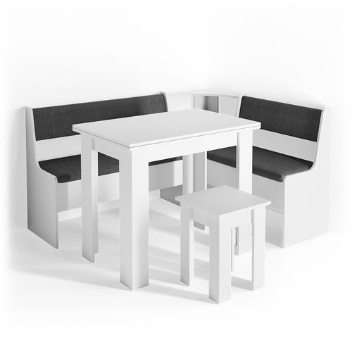 Groupe De Banquettes Dangle Roman 30773 Blanc 150x120cm Avec Table