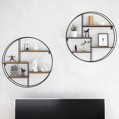 Étagère Fyrk 31074 Bois Antique 55x55cm Rond