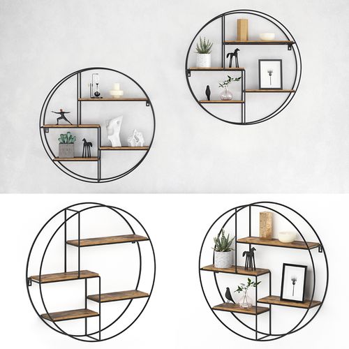 Étagère Fyrk 31074 Bois Antique 55x55cm Rond