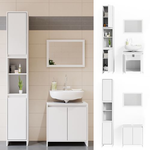 Meubles Bain Emma 31950 Blanc Lot De 3