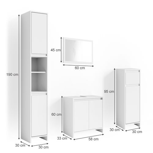 Meubles Bain Emma 31951 Blanc 4 Parties