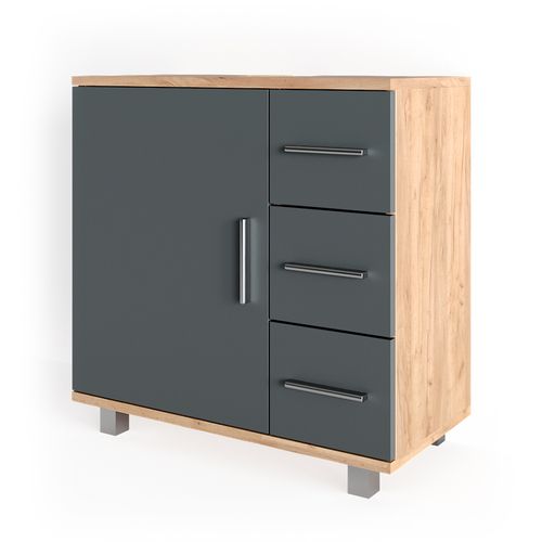 Meuble Sous Vasque Simple Ilias 31560 Chêne De Force Doré 60x60.8cm