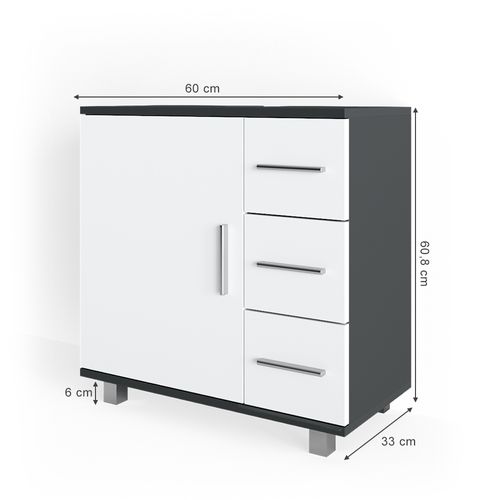 Meuble Sous Vasque Simple Ilias 31503 Anthracite 60x60.8cm