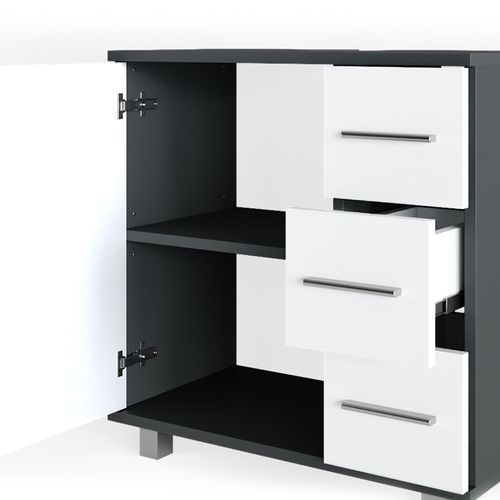 Meuble Sous Vasque Simple Ilias 31503 Anthracite 60x60.8cm