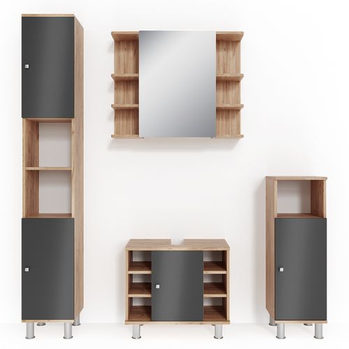 Meubles Bain Fynn 31988 Chêne 4 Parties