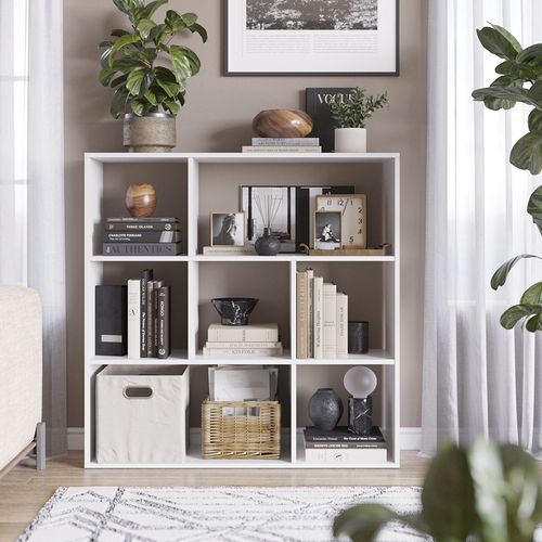 Meuble De Rangement Cube Nove 31937 Blanc 107.2x107.8cm 7 Compartiments