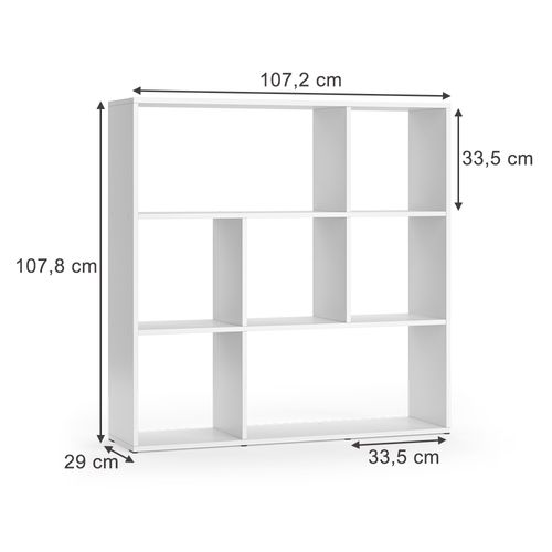 Meuble De Rangement Cube Nove 31937 Blanc 107.2x107.8cm 7 Compartiments