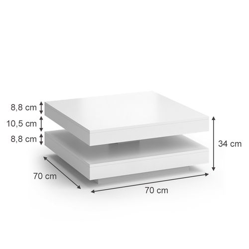 Table Basse Elias 31931 Blanc 70x70cm