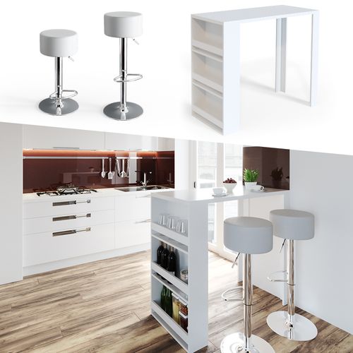 Table De Bar , Blanc, 57x117cm