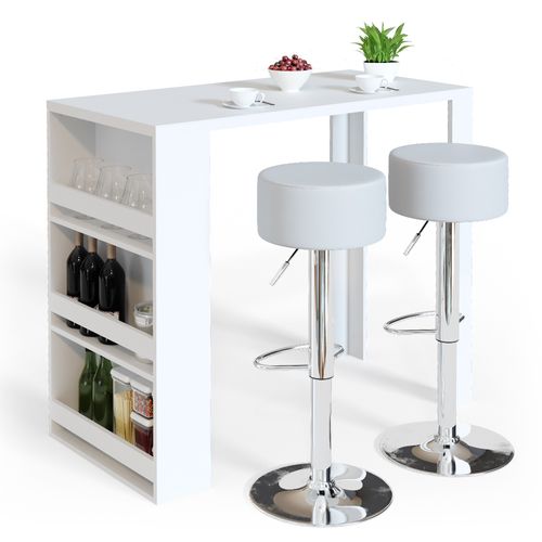 Table De Bar , Blanc, 57x117cm