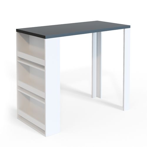 Table De Bar , Blanc, 57x117cm Avec 3 Compartiments