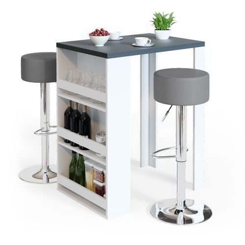 Table De Bar  32558 Anthracite/blanc 57x80cm
