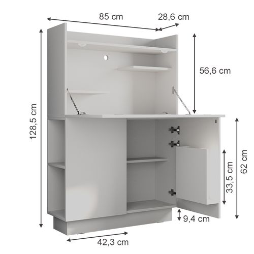 Secrétaire Bureau Alena 32502 Blanc 85x27cm