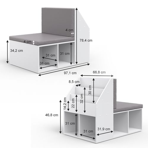 Bibliothèque Enfant Onix 32100 Blanc 97.1x78.4cm
