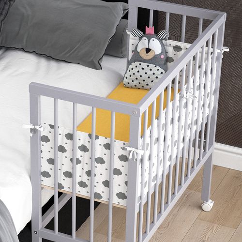 Lit Dappoint Sophie 33007 Gris 94x42.5 cm 2 Rails Latéraux