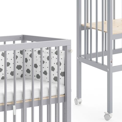 Lit Dappoint Sophie 33007 Gris 94x42.5 cm 2 Rails Latéraux