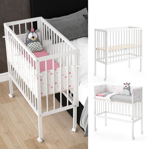 Lit Bébé Sophie 33008 Blanc 94x42.5 cm 2 Rails Latéraux