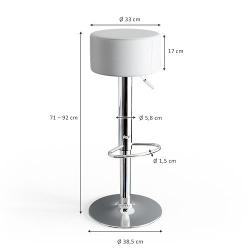 Tabouret De Bar  31999 Blanc 33x92cm 2 Pièces