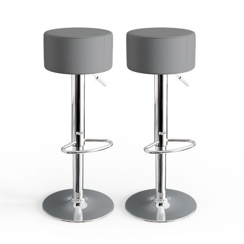 Tabouret De Bar  32000 Gris 33x92cm 2 Pièces