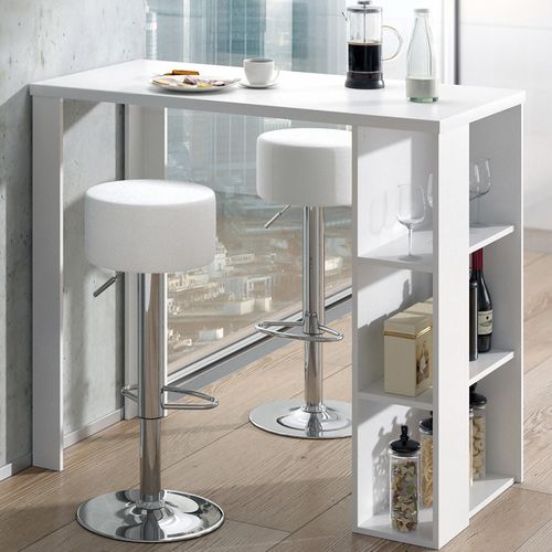 Set De Table De Bar Noel 33208 Blanc 120x60cm Avec 2 Tabourets De Bar