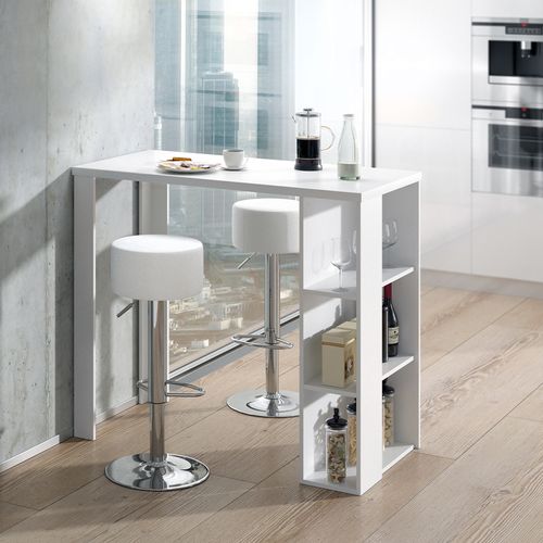 Set De Table De Bar Noel 33208 Blanc 120x60cm Avec 2 Tabourets De Bar