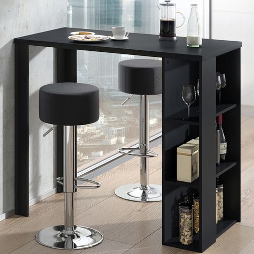 Set De Table De Bar Noel 33209 Noir 120x60cm Avec 2 Tabourets De Bar