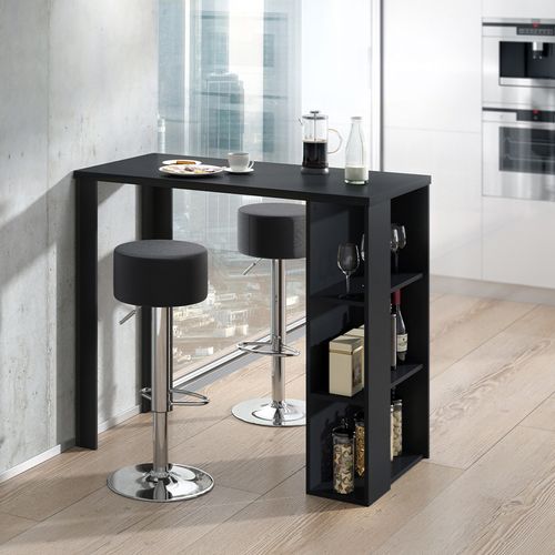 Set De Table De Bar Noel 33209 Noir 120x60cm Avec 2 Tabourets De Bar
