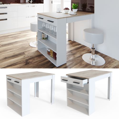 Table De Salle à Manger Repose 32864 Sonoma/blanc 67x100cm