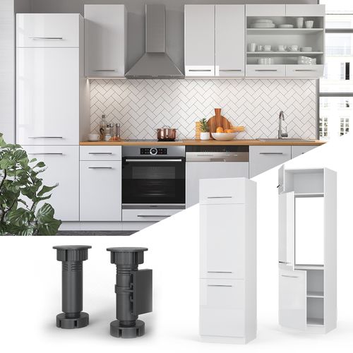 Armoire Pour Frigo Fame-line 33531 Blanc Haute Brillance 60cm