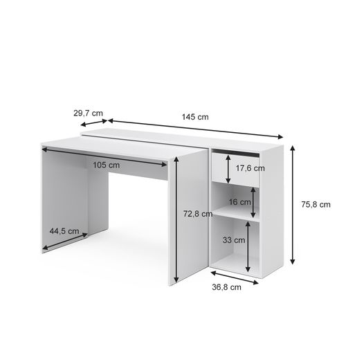 Bureau Ben 33557 Blanc 145x46.4cm