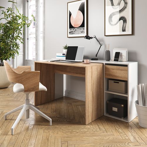 Bureau Ben 33558 Blanc/sonoma 145x46.4cm