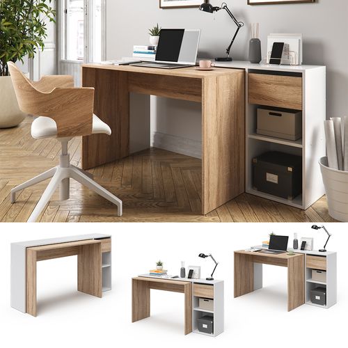Bureau Ben 33558 Blanc/sonoma 145x46.4cm