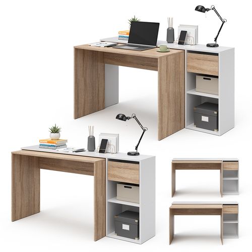 Bureau Ben 33558 Blanc/sonoma 145x46.4cm