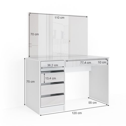 Coiffeuse Sherry 33950 Blanc 120cm