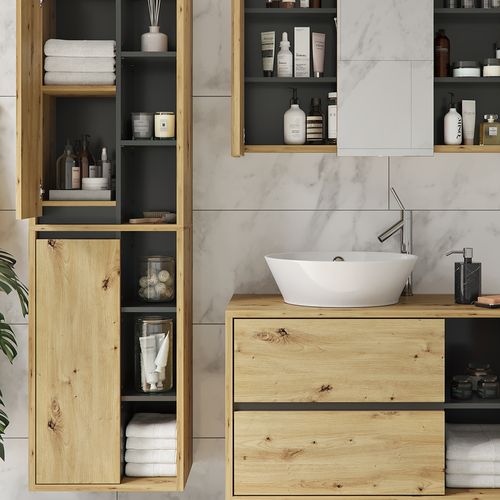 Meubles Bain Viola 34044 Chêne Artisan 3 Parties