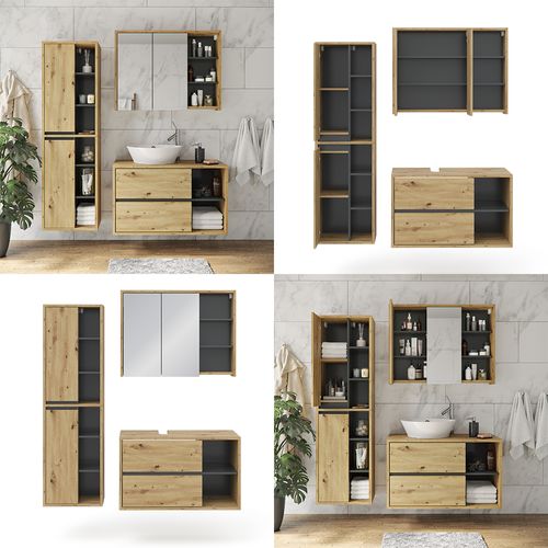 Meubles Bain Viola 34044 Chêne Artisan 3 Parties