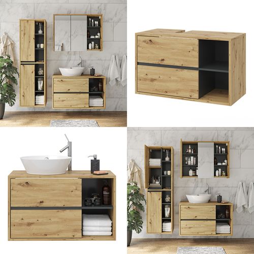 Meuble Sous Vasque Viola 33908 Chêne Artisan 100x60cm