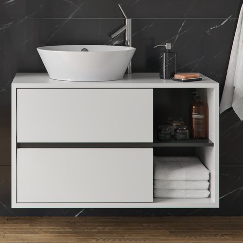Meuble Sous Vasque Simple Viola 33912 Blanc 100x60cm