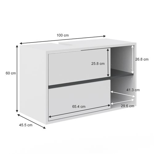 Meuble Sous Vasque Simple Viola 33912 Blanc 100x60cm