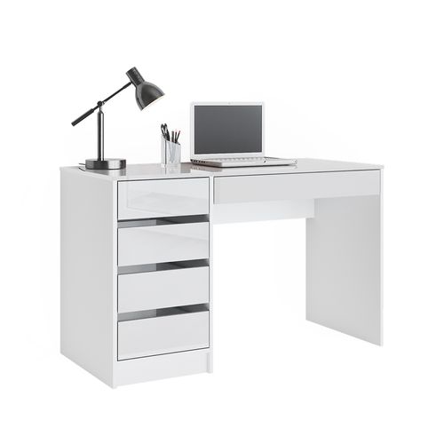 Bureau Sherry 36007 Blanc 55x120cm Avec Tiroirs
